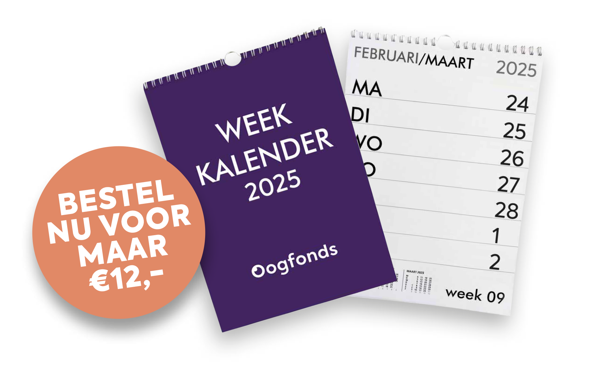 Grootletter Kalender voor 2025 van het Oogfonds 